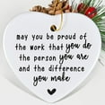 thumbnail image 1 of Motivational Quote Ceramic Ornament, Employee Appreciation Gift, Thank You Keepsake for Coworker or Boss, 1 of 2