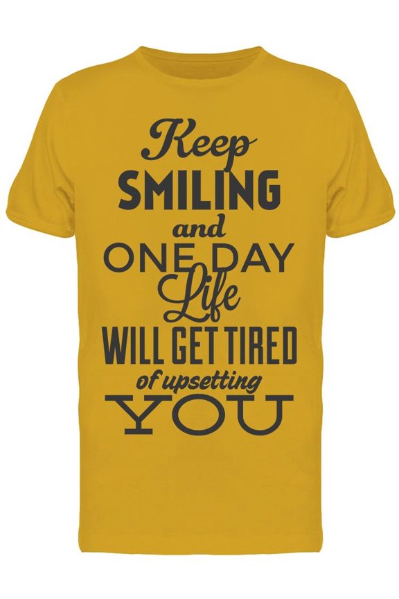 Motivational Quote Keep Smiling T-Shirt Men -Image by Shutterstock, Male Medium
