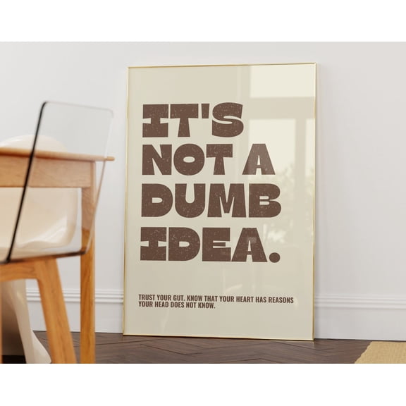 Motivational Quote Print • Hustle Grind Art • Retro Aesthetic Poster • Inspirational Trust Your Gut Wall Art • Minimalist Room Decor Wall Art, Modern Wall Decor, 16x24 UNFRAMED