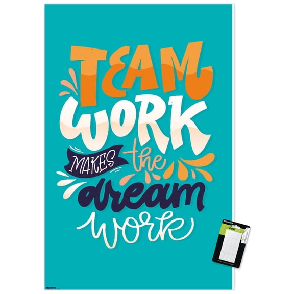 Motivational Quote - Teamwork Makes The Dream Work Wall Poster, 22.375" x 34"