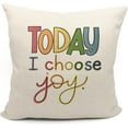 thumbnail image 1 of Motivational Quote Today I Choose Happy Throw Pillow Case, Inspirational Gifts for Teens Kids,18 x 18 Inch Colorful Word Art Decorative Linen Cushion Cover for Sofa Couch Bed, 1 of 5