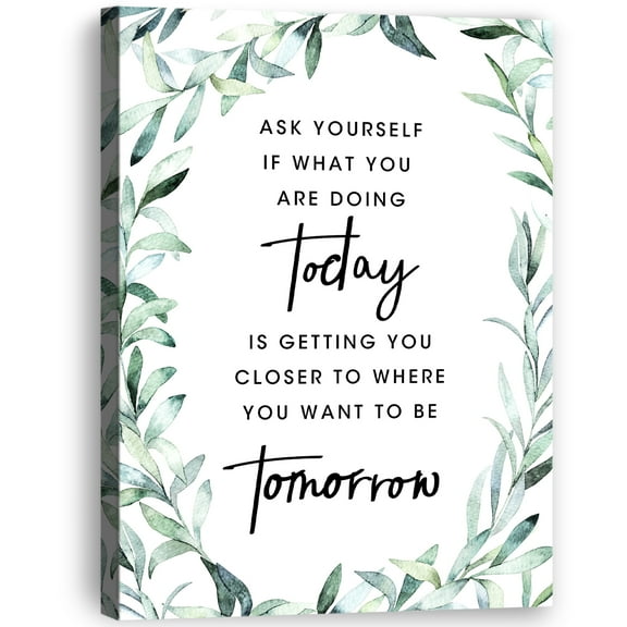 Motivational Quote Wall Art For Office Classroom Inspirational Wall Dcor Framed Canvas Print Positive Artwork Home Decoration, Ready To Hang,12"x16"