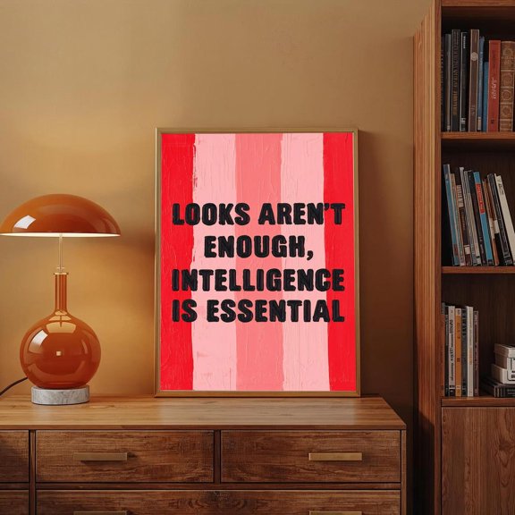 Motivational Quote Wall Art Typography Modern Text Print Red Wall Decor, Unframed Poster
