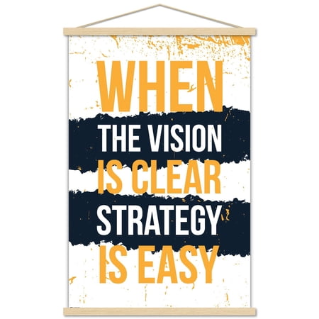 Motivational Quote - When The Vision Is Clear Wall Poster with Magnetic Frame, 22.375" x 34"