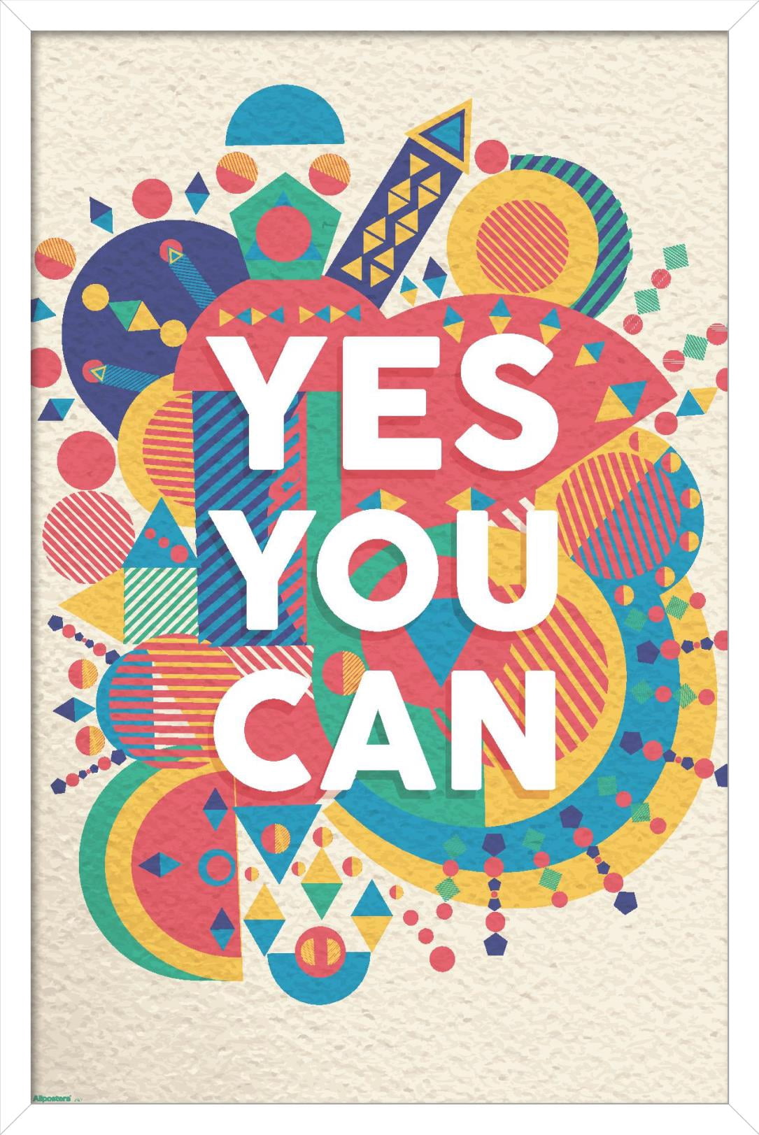 Motivational Quote - Yes You Can Colorful Wall Poster, 22.375" x 34 ...
