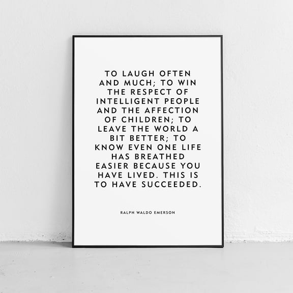 Motivational Quote "laugh Often" Ralph Waldo Emerson Poster Or Print Vintage Style, Poster Only