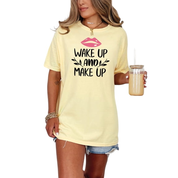 Motivational Quote with Lip Graphic, Butter Comfort Colors T-Shirt, XL