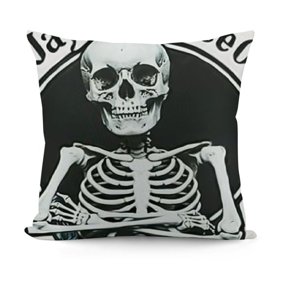 Motivational Quotes Have The Day You Deserve Funny Peace Sign Skeleton Throw Pillow Cover Pillowcase for Couch Bed Sofa,Skull Lover Gifts