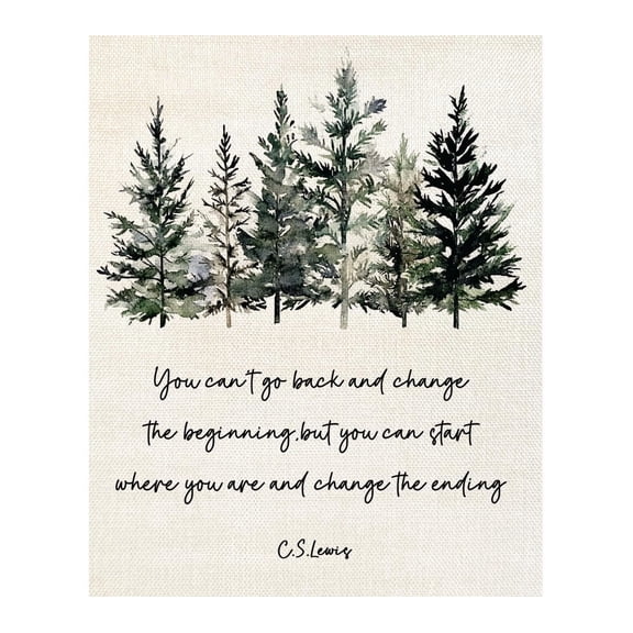Motivational Quotes Poster You Can't Go Back and Change the Beginning Poster Decor for Living Room Bedroom Kid's Room Classroom Office poster Unframed12x18inch(30x45cm)
