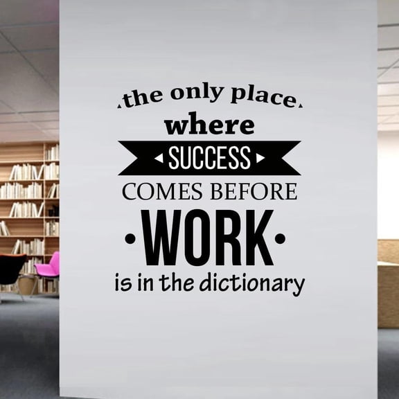 Motivational Quotes Wall Sticker For Library Reading Room Interior Decor Window Decal Success In The Dictionary Words Mural 42x30cm