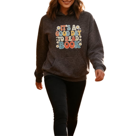Motivational Reading Hoodie for Men Women, Pullover Hooded Sweatshirt, Cozy Cotton Poly Blend, Casual Reading Quotes Graphic Style, Comfortable Unisex Everyday
