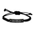 thumbnail image 1 of Motivational Sales manager Black Rope Bracelet, Keep Calm, I'm a Sales, Nice Engraved Bracelet For Coworkers From Colleagues, 1 of 3