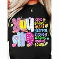 thumbnail image 1 of Motivational - School Graphic Tee, Tops Has Bold “Self - Worth” Design, Round Neck Regular Fit T-shirts, Size(S-5XL), 1 of 5