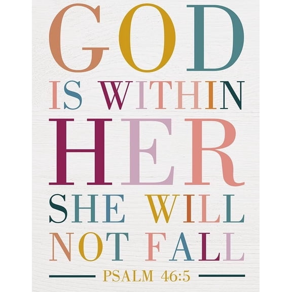 Motivational Scripture Wall Art Bible Verses Psalms 46:5  Prayer Room Decor Religious Gift Christian Wall Decor for Home Office Bedroom Living Room Nursery poster