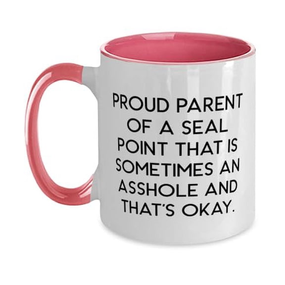 Motivational Seal Point Cat Gifts, Proud Parent of a Seal Point, Cute Birthday Two Tone 11oz Mug For Cat Lovers From Friends, Unique seal point cat gifts, Unique cat gifts, Unique gifts for cats,
