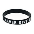 Motivational Silicone Wristband Never Give Up Colored Lettering