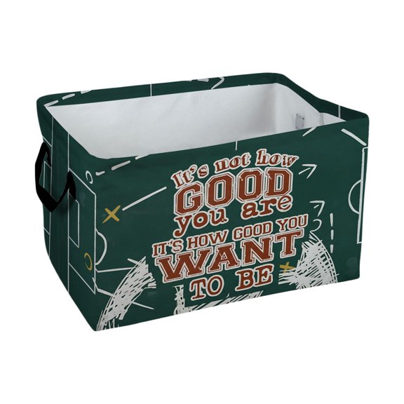 Motivational Sports Quote Pattern Storage Baskets Storage Boxes Home Decor Storage Clothes Organization Holiday Gifts, Laundry Hamper, Car Storage Basket Camping Picnic, Shelf Baskets