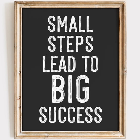 Motivational Steps Lead Big Success Elegant Decorative Design Statement Accent Interior Portrait Decor