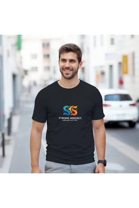 Motivational T-Shirt Strong Mindset Endless Victory Graphic Tee, Inspirational Quote Shirt, Unisex Cotton Gift Tee for Men Women