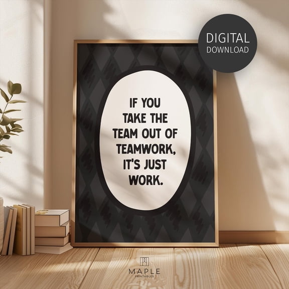 Motivational Teamwork Poster Retro Poster For Team Office Decor Home Decor, 8x12 UNFRAMED