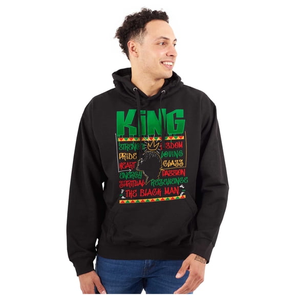 Motivational The Black Man King Hoodie Hooded Sweatshirt Men Brisco Brands S