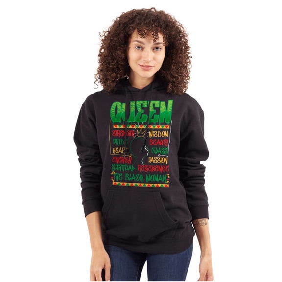 Motivational The Black Woman Queen Women Plus Size Graphic Pullover Hoodie Brisco Brands 4X