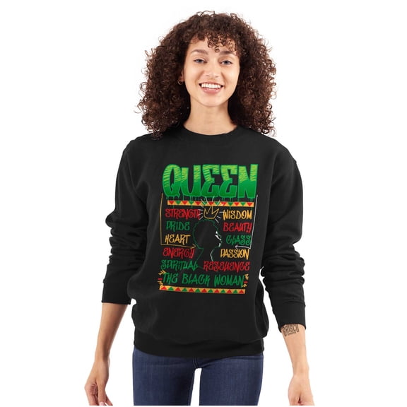 Motivational The Black Woman Queen Women Crewneck Sweatshirt Brisco Brands L