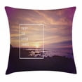 thumbnail image 1 of Motivational Throw Pillow Cushion Cover, Sunset on Beach with Tropical Landscape Hawaiian Scenic Beauty Idyllic Quote, Decorative Square Accent Pillow Case, 16 X 16 Inches, Multicolor, by Ambesonne, 1 of 2