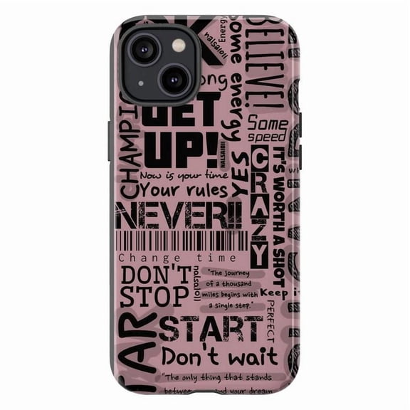 Motivational Typography Phone Case, Inspirational Quote Design, Aesthetic Positive Energy Protective Cover for iPhone 17 16 15 14 13 12 11 Pro Max Plus Mini