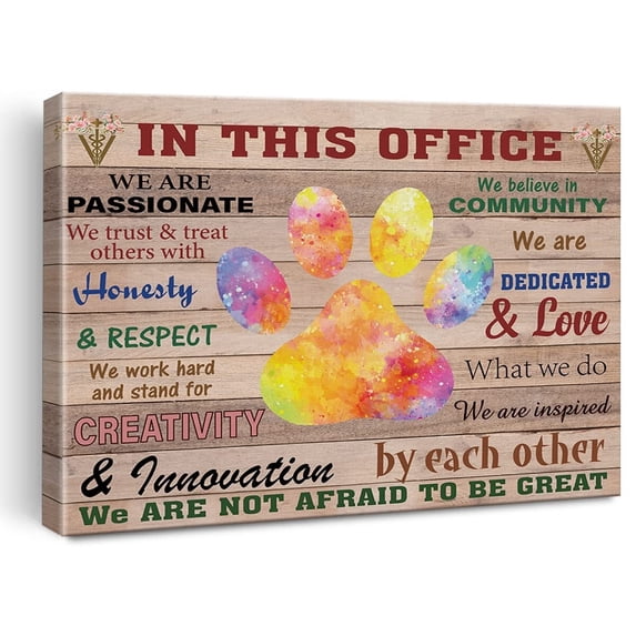 Motivational Veterinary Art Wall Decor in This Veterinary Office Quotes Canvas Print Farmhouse for Veterinarian Home Office Wall Decor poster