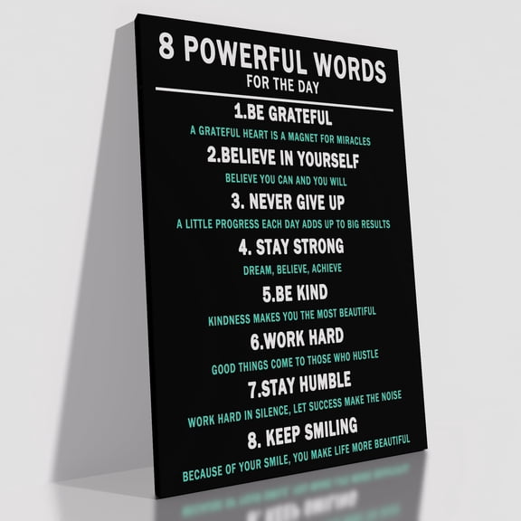 Motivational Wall Art 8 Powerful Words Entrepreneur Quotes Painting Inspirational Poster Print Positive Picture Artwork Wall Decor for Home Apartment Workplace