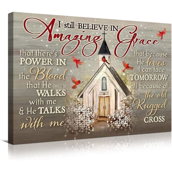 Motivational Wall Art Christian Canvas Wall Art Church Believe In Amazing Grace Wall Decor Scripture Bible Verse Prints Rustic Religious Home Decor For Office Bedroom Living Room 12x18 Inch