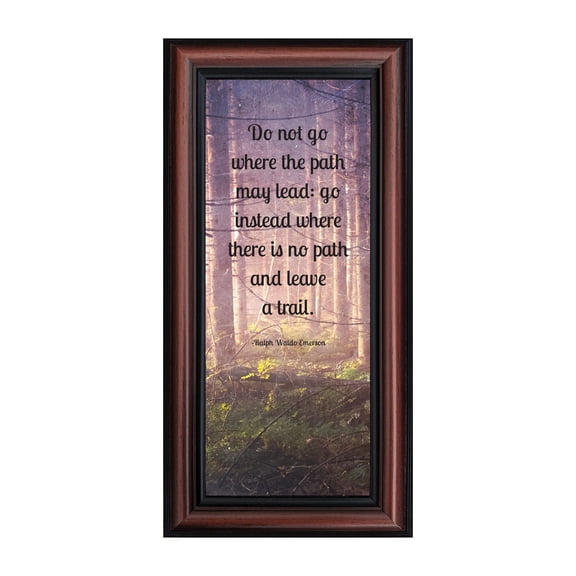 Motivational Wall Art Decor, Inspirational Wall Art for Office Decor, College Graduation Gifts for Boys, High School Graduation Gifts for Her, Emerson's "Do Not Go Where the Path May Lead" Quote, 7454