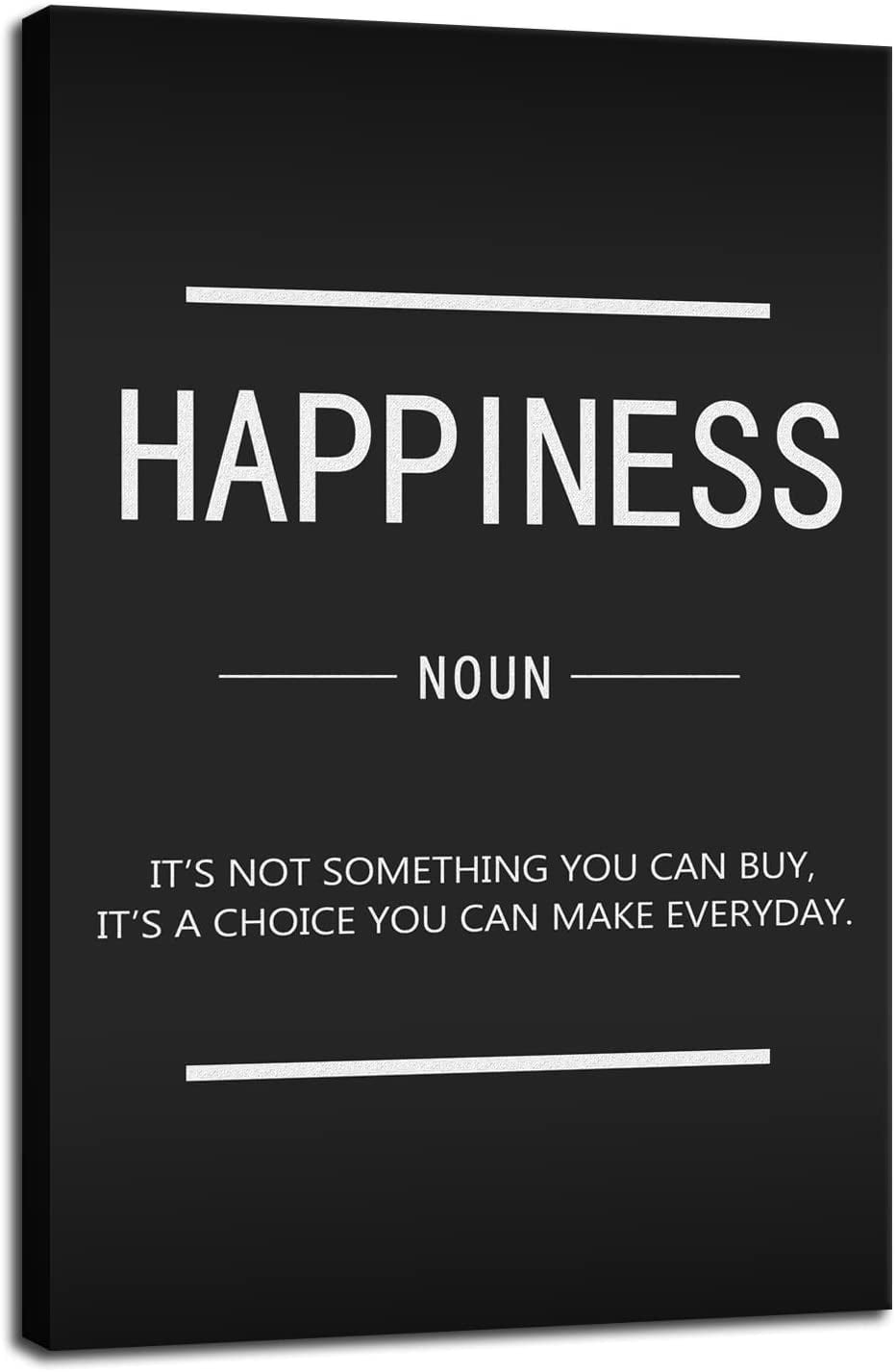 Motivational Wall Art Inspirational Painting Poster Happiness Noun ...