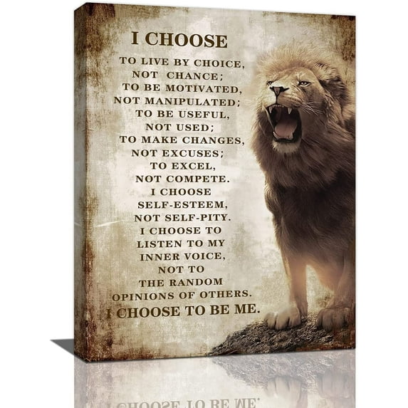 Motivational Wall Art Lion Inspirational Quotes Wall Decor lion Pictures Canvas Painting Inspiring Positive Artwork Decor For Office Gym Bedroom Living Room 12x16 inch