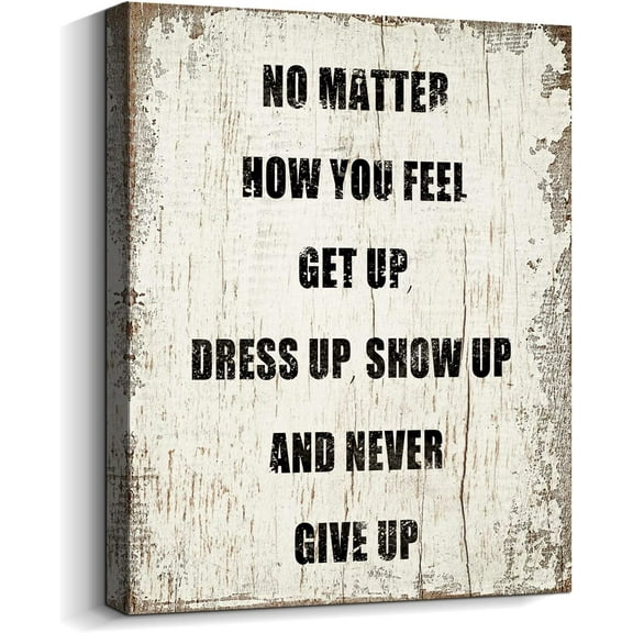 Motivational Wall Art Office Decor Quotes Wall Decor for Men Women Positive Canvas Prints Wooden Picture Artwork for Classroom Gym Home