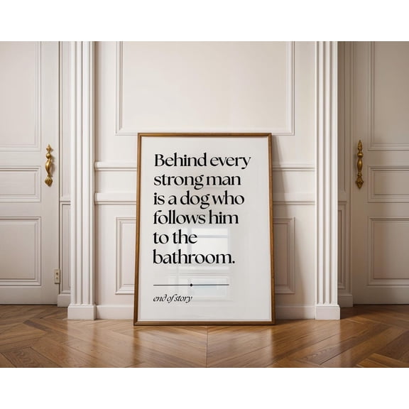 Motivational Wall Art Print Men, Masculine Gym Decor, Office Printable Quotes, Black Poster Prints, Behind Every Strong Man Poster UNFRAMED Poster, Wall Art for Decor, Present, 12x18