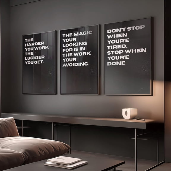 Motivational Wall Art Prints, Discipline, Home, Gym Poster, Inspirational, Art, Success Quote Printed Poster, Stretched Canvas