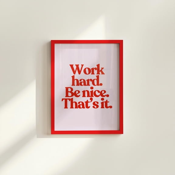 Motivational Wall Art Retro Red Typography Print Poster, Poster Only