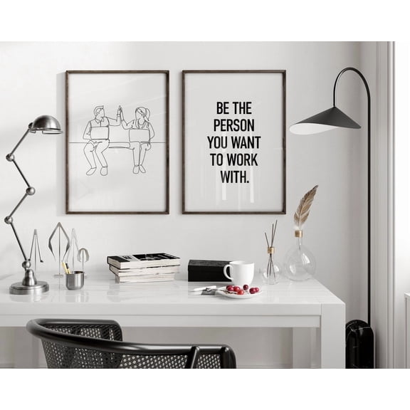 Motivational Wall Art Set Hr Teamwork Quote Poster Workplace Positivity Inspirational Poster Be The Person, Set 2, Poster Only