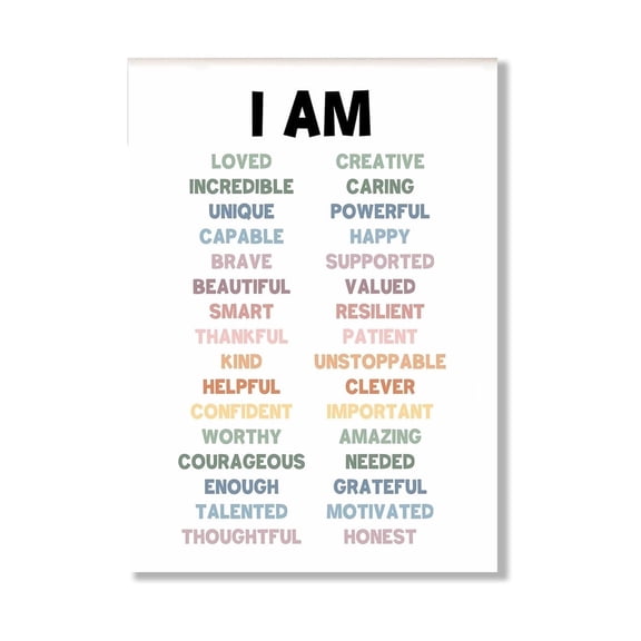 Motivational Wall Art for Kids, Positive Affirmation Print to Encourage Confidence, Positive Thinking Room Decor Gift