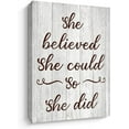 thumbnail image 1 of Motivational Wall Art for Women Girls - She Believe She Could So She Did - Inspirational Quotes Motto Framed Canvas Art Print Home Office Wall Decor, 1 of 6