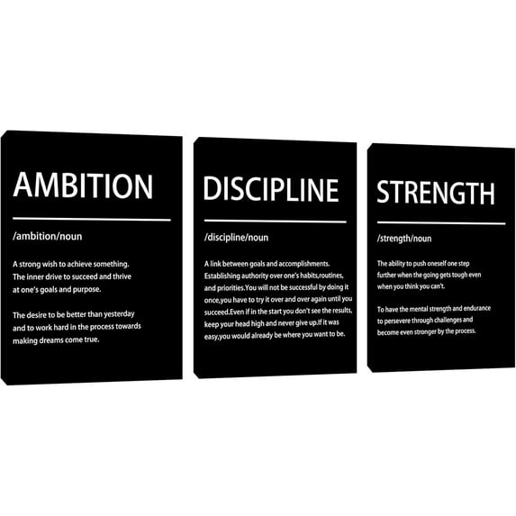 Motivational Wall Decor Inspirational Wall Art Office Decor Posters Prints 3 Pieces Living Room Bedroom Decor Office Canvas Picture Wall Painting Home Decoration Framed Artwork 20”x28”x3pieces