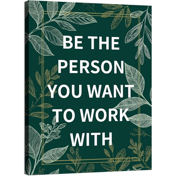 Motivational Wall Decor - Inspirational Workplace Quotes Canvas Wall Art, Office Decor with Positive Affirmation for Conference Room Reception Lobby, Ready to Hang(12x16 Inch)