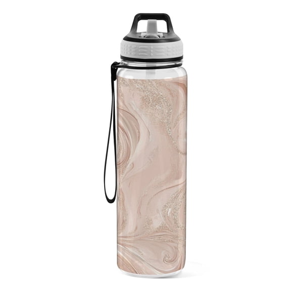 Motivational Water Bottle 32 oz with Straw, BPA Free Reusable Fitness Sport Bottle Perfect for Travel, School, Outdoors, and Gym Light-colored Quicksand