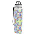 thumbnail image 1 of Motivational Water Bottle 32 oz with Straw, BPA Free Reusable Fitness Sport Bottle Perfect for Travel, School, Outdoors, and Gym Four Sunbursts Pattern, 1 of 6