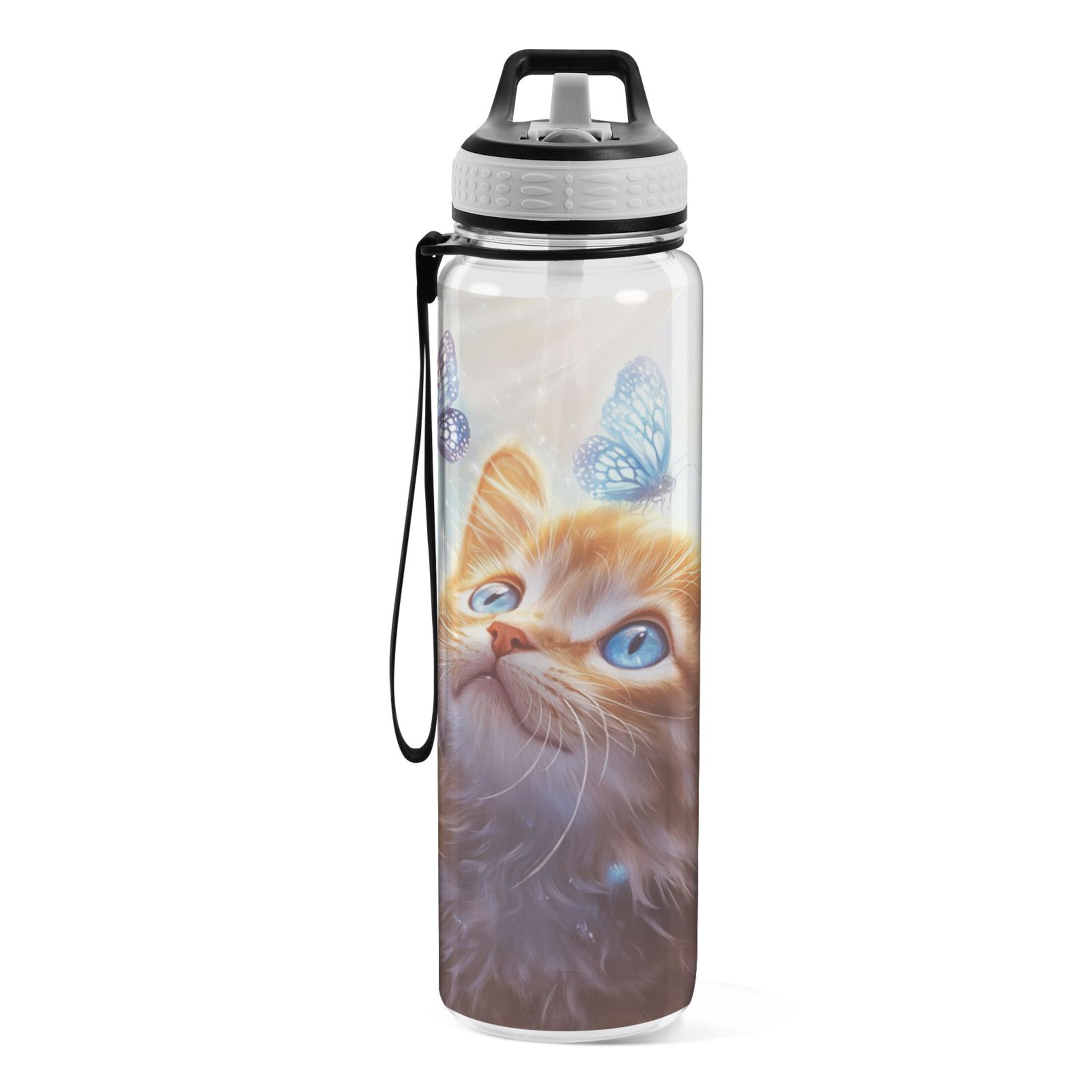 Motivational Water Bottle 32 oz with Straw, BPA Free Reusable Fitness ...