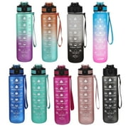 BAKER DEPOT 1000ml BPA-Free Leakproof Tritan Water Bottle with Silicone Straw, Reusable, Blue