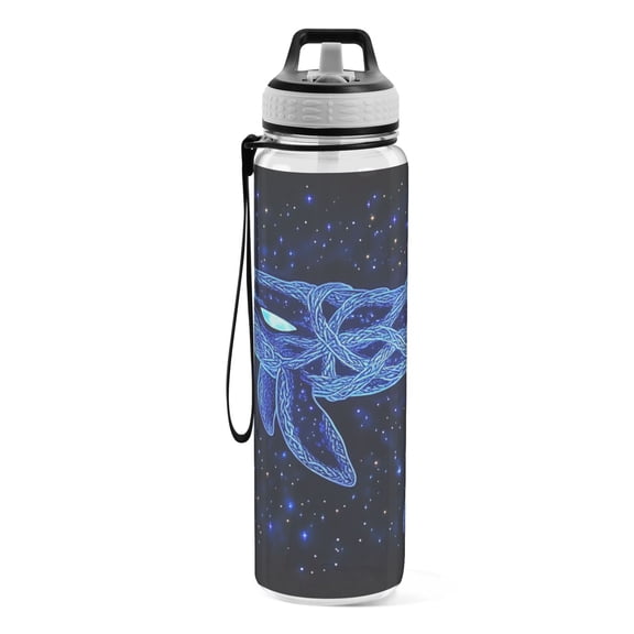 Motivational Water Bottle 32 oz with Straw, BPA Free Reusable Fitness Sport Bottle Perfect for Travel, School, Outdoors, and Gym A Celtic Knot