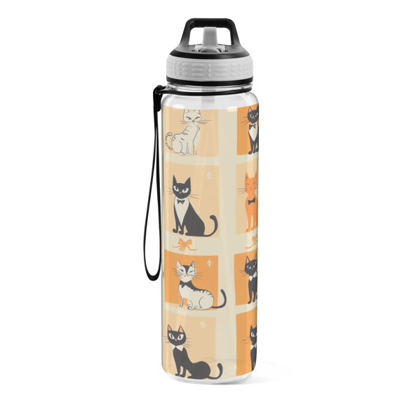 Motivational Water Bottle 32 oz with Straw, BPA Free Reusable Fitness ...